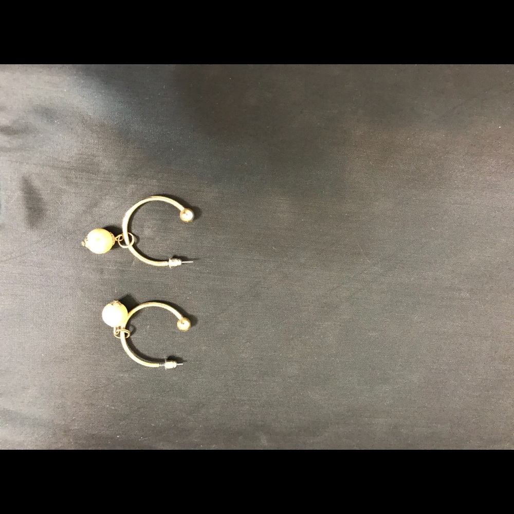 Half Moon Shaped Earrings with small hanging ball
